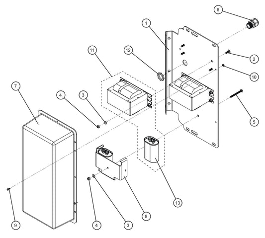 1000W 50Hz 120V Ballast Box Assembly Parts for V Series Night-Lite (Sn 39-000001 to 39-999999) by Allmand