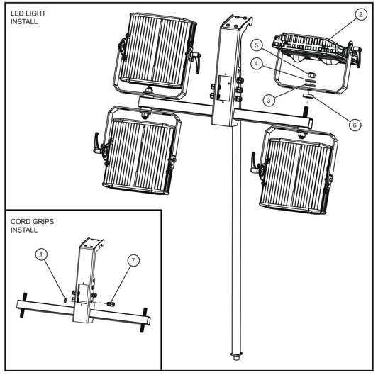 COB LED Light Fixtures Assembly Parts for V Series Night-Lite (Sn 39-000001 to 39-999999) by Allmand