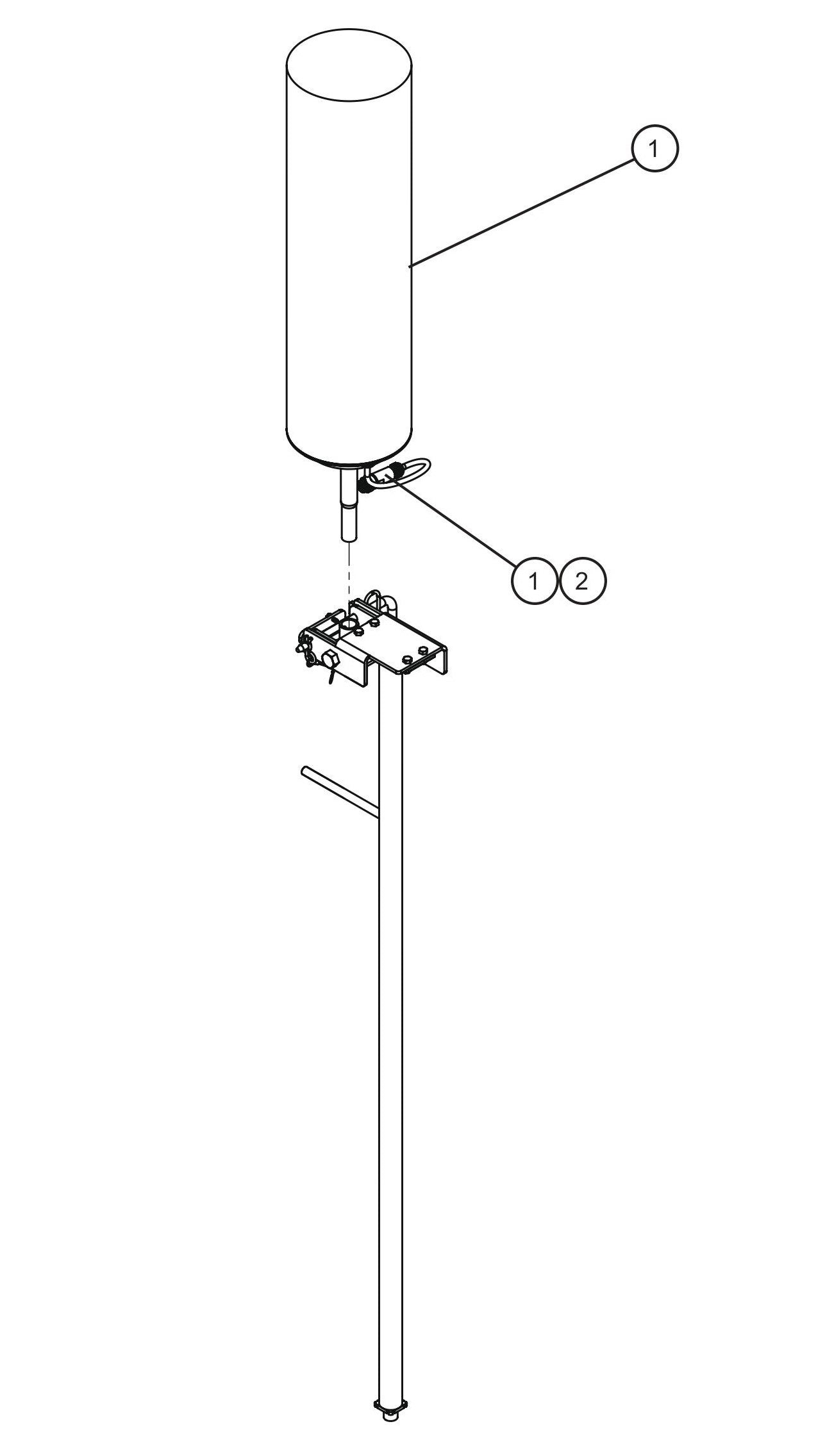 LED Balloon Light Fixture Assembly Parts for V Series Night-Lite (Sn 39-000001 to 39-999999) by Allmand