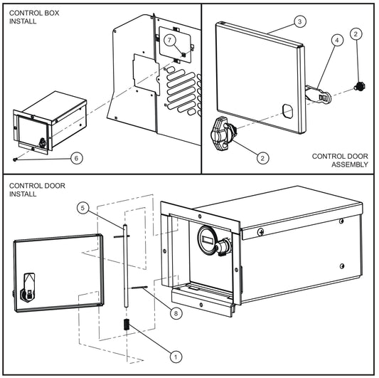 Control Box Door Assembly Parts for V Series Night-Lite (Sn 39-000001 to 39-999999) by Allmand