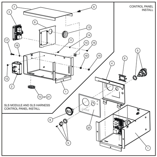 SLS Key Start Hour Meter Control Box Assembly Parts for V Series Night-Lite (Sn 39-000001 to 39-999999) by Allmand