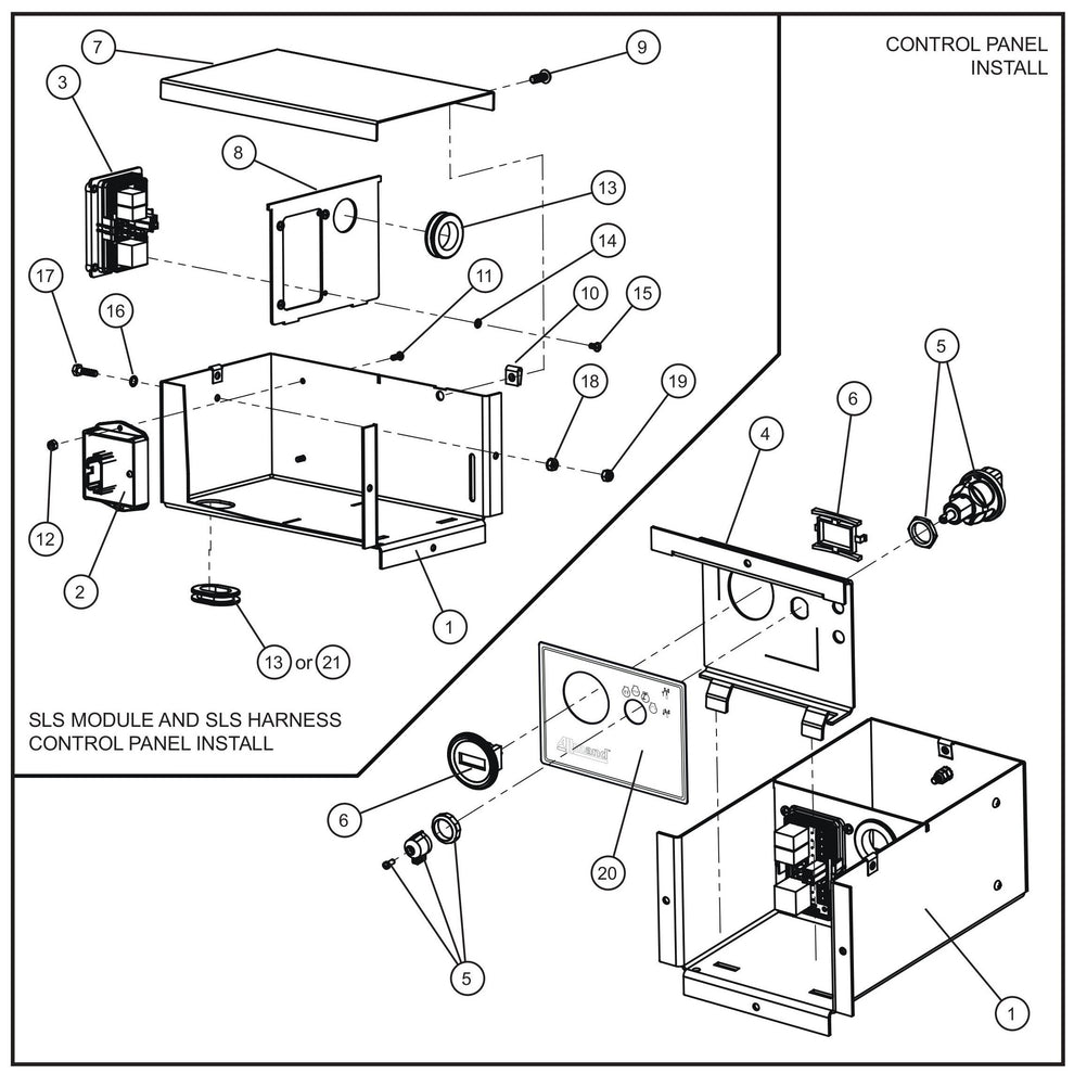 SLS Key Start Hour Meter Control Box Assembly Parts for V Series Night-Lite (Sn 39-000001 to 39-999999) by Allmand