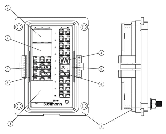 SLS Harness Control Panel Fuse Box Assembly Parts for V Series Night-Lite (Sn 39-000001 to 39-999999) by Allmand
