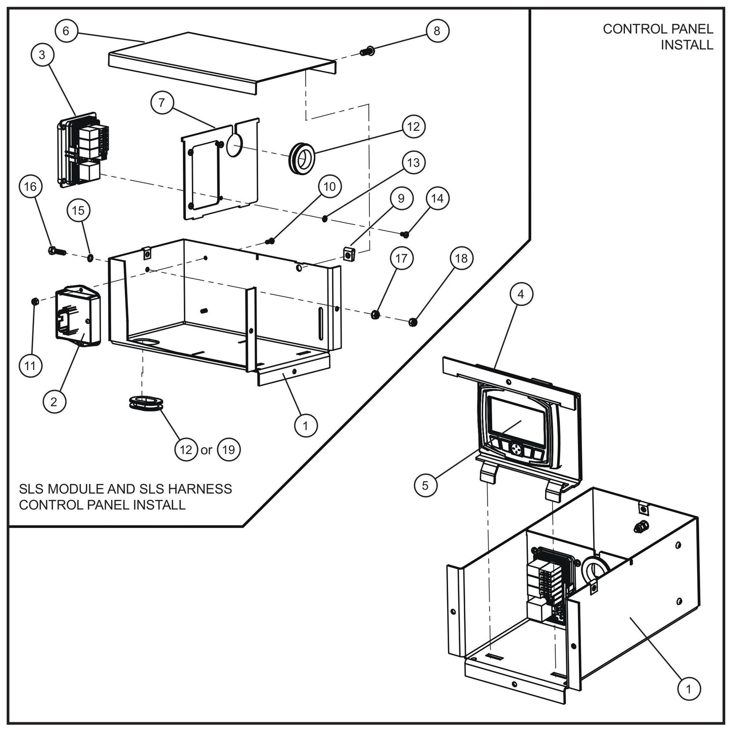 LSC Control Box with Rocker Switch (1 of 2) Assembly Parts for V Series Night-Lite (Sn 39-000001 to 39-999999) by Allmand