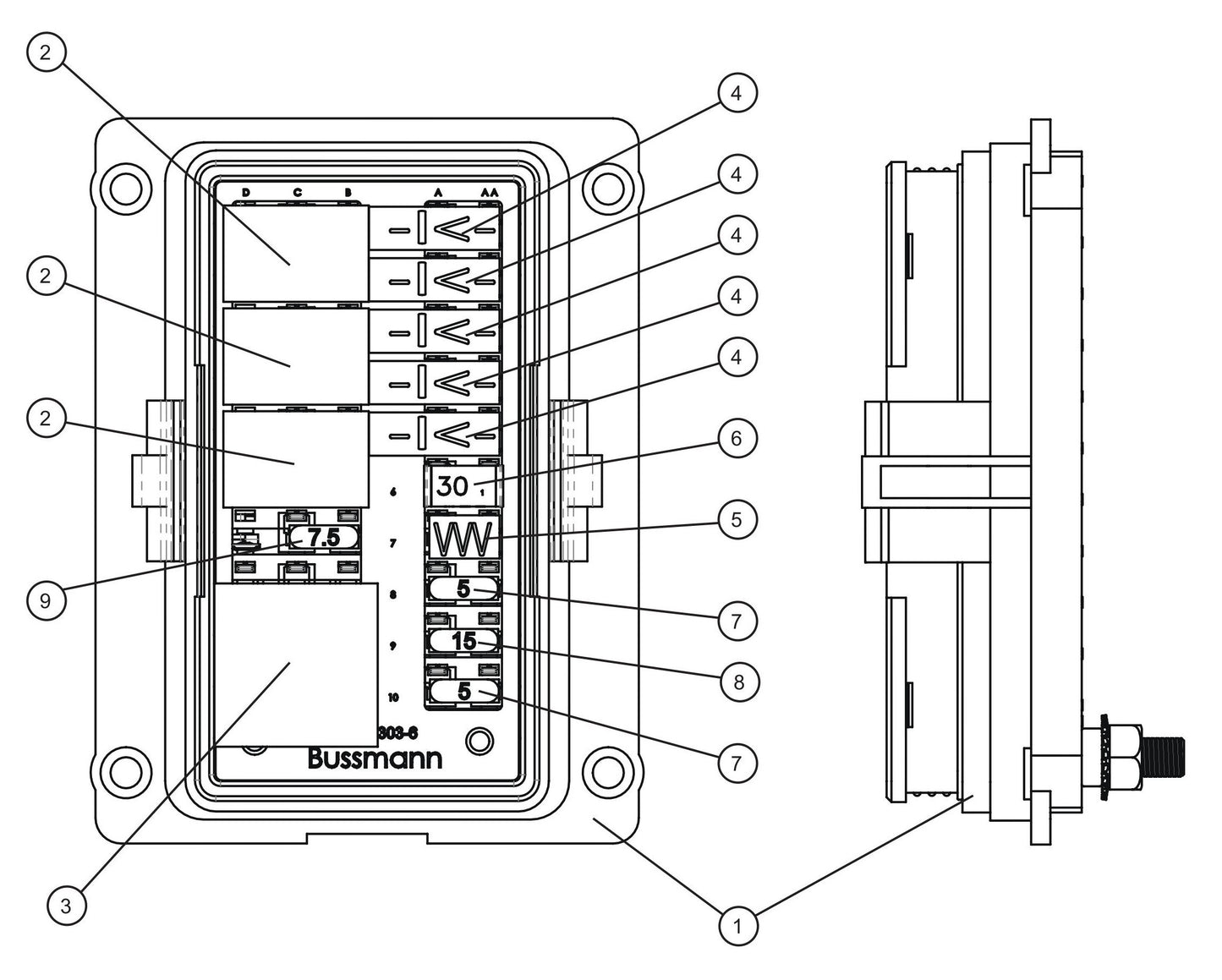 LSC Harness Control Panel Fuse Box Assembly Parts for V Series Night-Lite (Sn 39-000001 to 39-999999) by Allmand