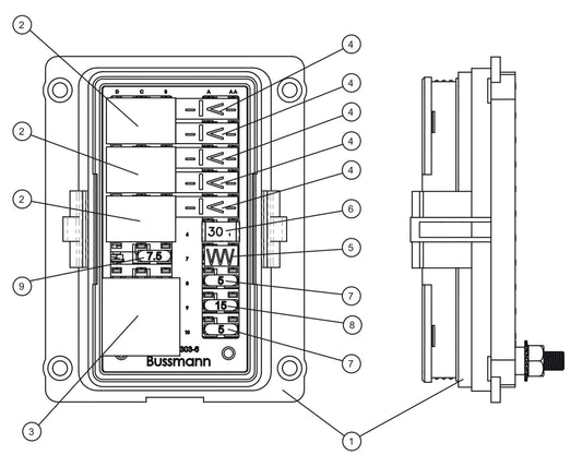 LSC Harness Control Panel Fuse Box Assembly Parts for V Series Night-Lite (Sn 39-000001 to 39-999999) by Allmand