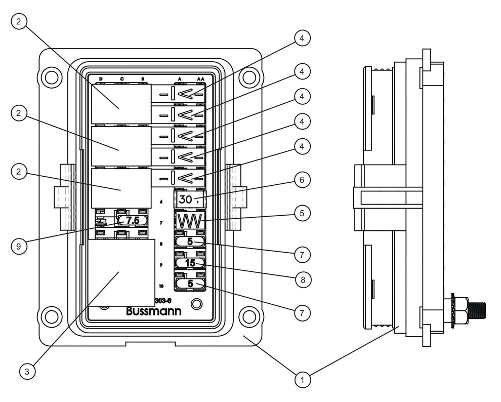 LSC Harness Control Panel Fuse Box Assembly Parts for V Series Night-Lite (Sn 39-000001 to 39-999999) by Allmand
