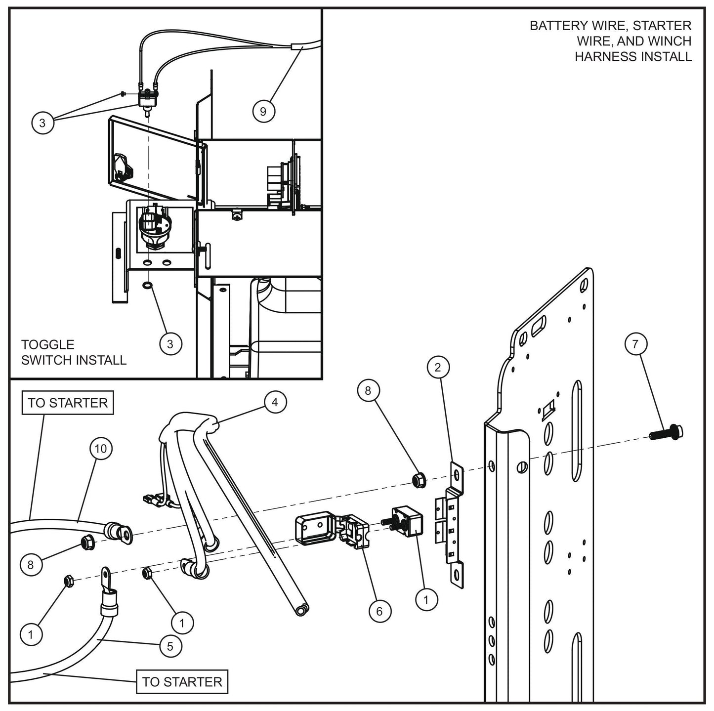 SH 1000 Electric Winch Control Assembly Parts for V Series Night-Lite (Sn 39-000001 to 39-999999) by Allmand