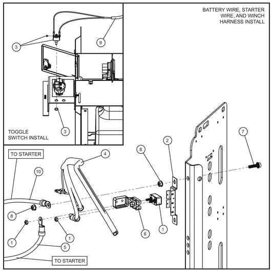 SH 1000 Electric Winch Control Assembly Parts for V Series Night-Lite (Sn 39-000001 to 39-999999) by Allmand
