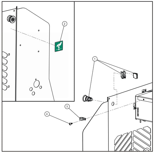Emergency Stop Assembly Parts for V Series Night-Lite (Sn 39-000001 to 39-999999) by Allmand