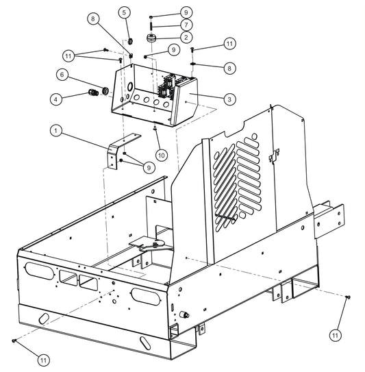 Circuit Breaker Box (2 of 2) Assembly Parts for V Series Night-Lite (Sn 39-000001 to 39-999999) by Allmand