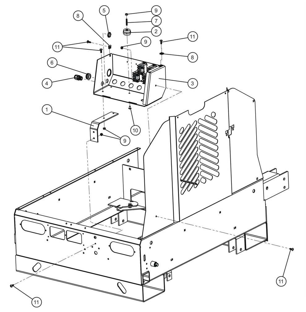 Circuit Breaker Box (2 of 2) Assembly Parts for V Series Night-Lite (Sn 39-000001 to 39-999999) by Allmand