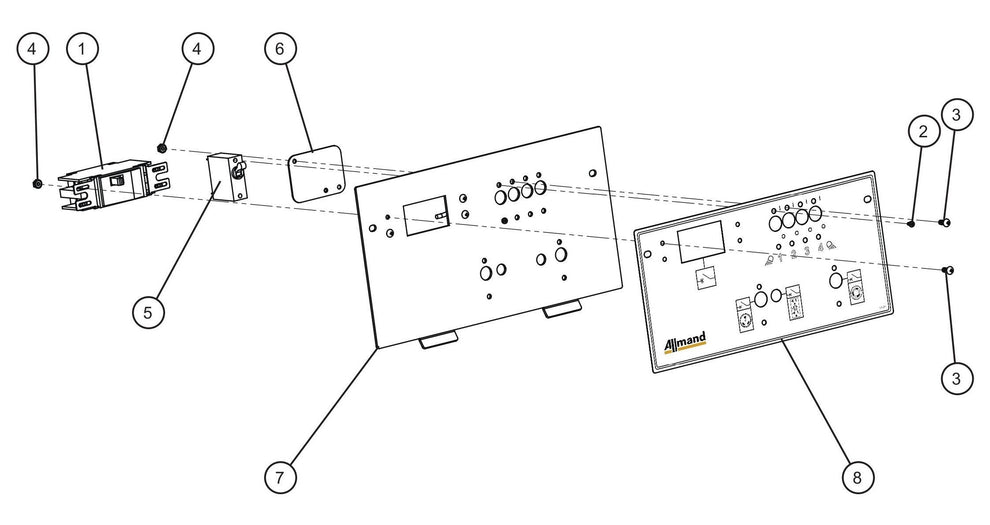 LED Balloon Light Outlet Circuit Breaker Box Face Plate Assembly Parts for V Series Night-Lite (Sn 39-000001 to 39-999999) by Allmand