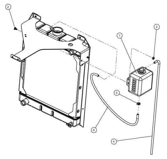 Coolant Reservoir Tank Assembly Parts for V Series Night-Lite (Sn 39-000001 to 39-999999) by Allmand