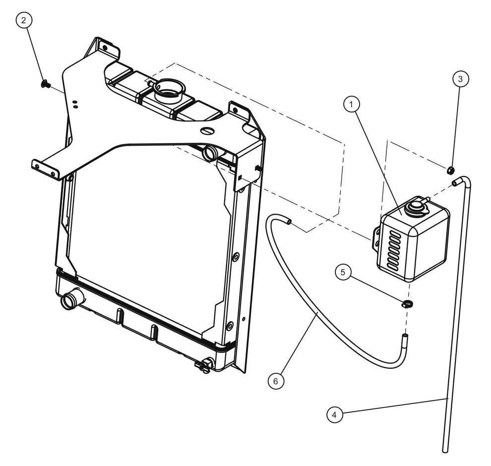 Coolant Reservoir Tank Assembly Parts for V Series Night-Lite (Sn 39-000001 to 39-999999) by Allmand