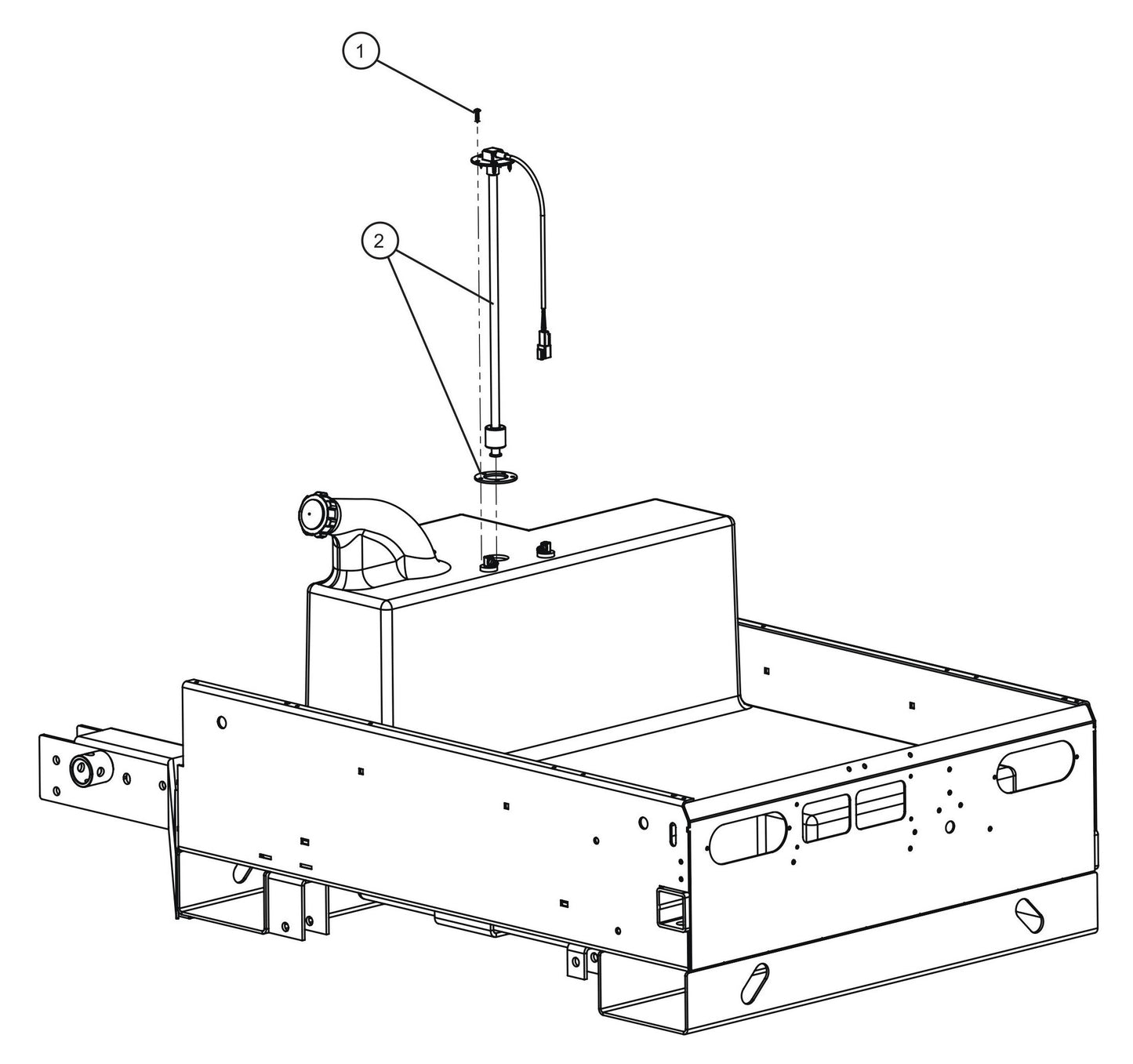 Fuel Sender Assembly Parts for V Series Night-Lite (Sn 39-000001 to 39-999999) by Allmand