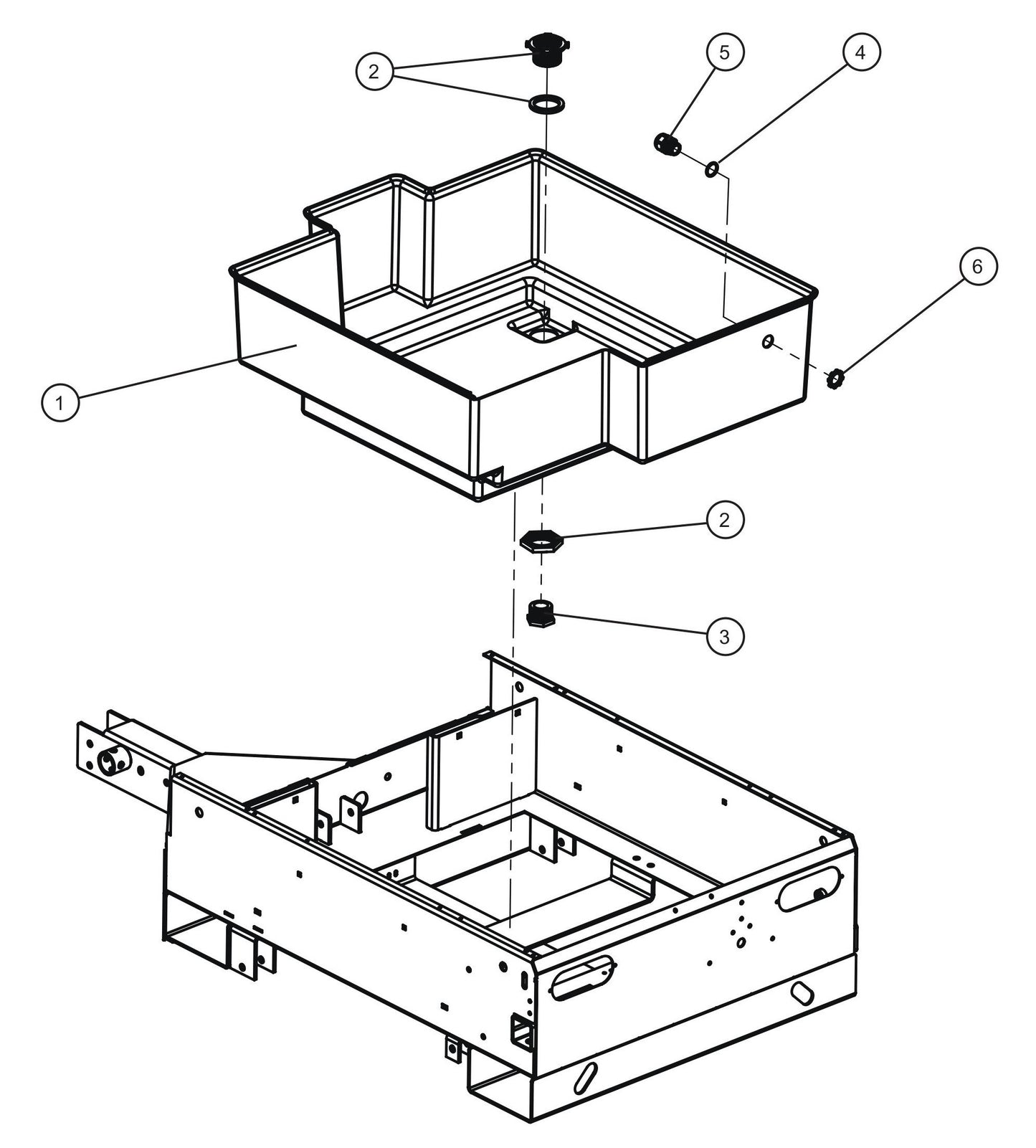 Fluid Containment Liner Assembly Parts for V Series Night-Lite (Sn 39-000001 to 39-999999) by Allmand