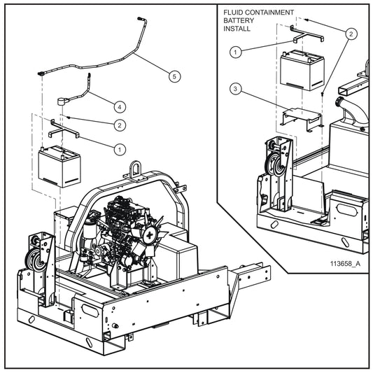 Battery Install Group Assembly Parts for V Series Night-Lite (Sn 39-000001 to 39-999999) by Allmand