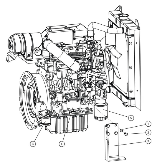 Kubota Engine Assembly Group (2 of 3) Parts for V Series Night-Lite (Sn 39-000001 to 39-999999) by Allmand