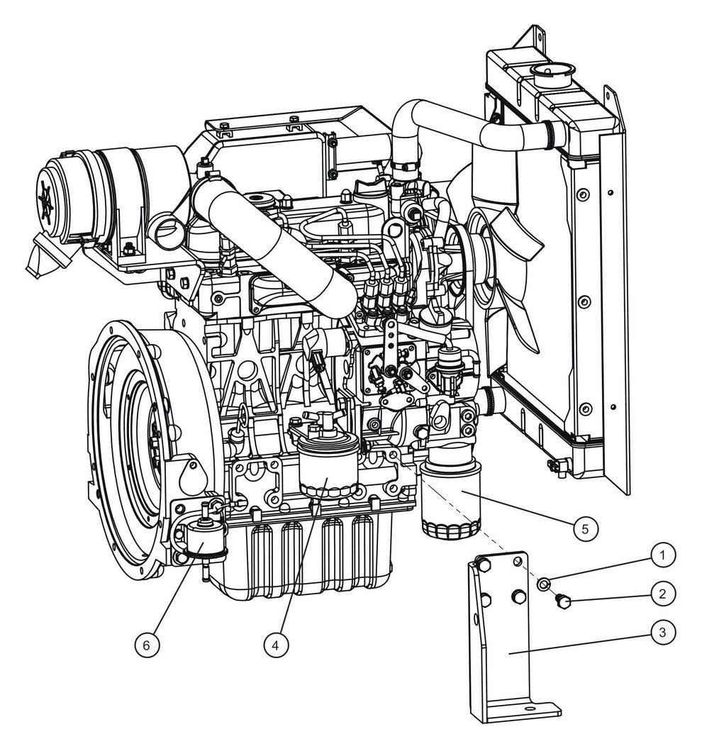 Kubota Engine Assembly Group (2 of 3) Parts for V Series Night-Lite (Sn 39-000001 to 39-999999) by Allmand