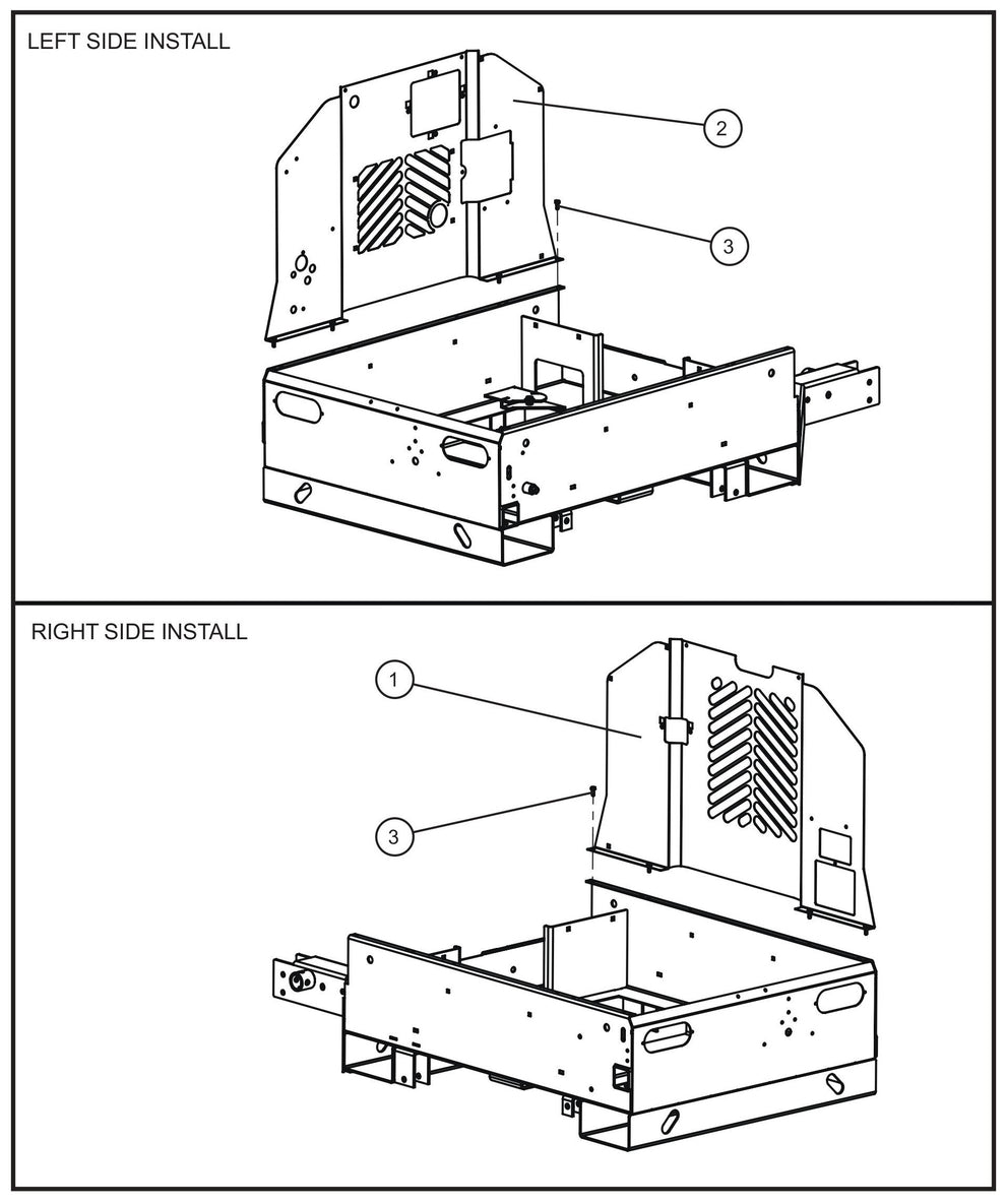 Side Panels II Assembly Parts for V Series Night-Lite (Sn 39-000001 to 39-999999) by Allmand