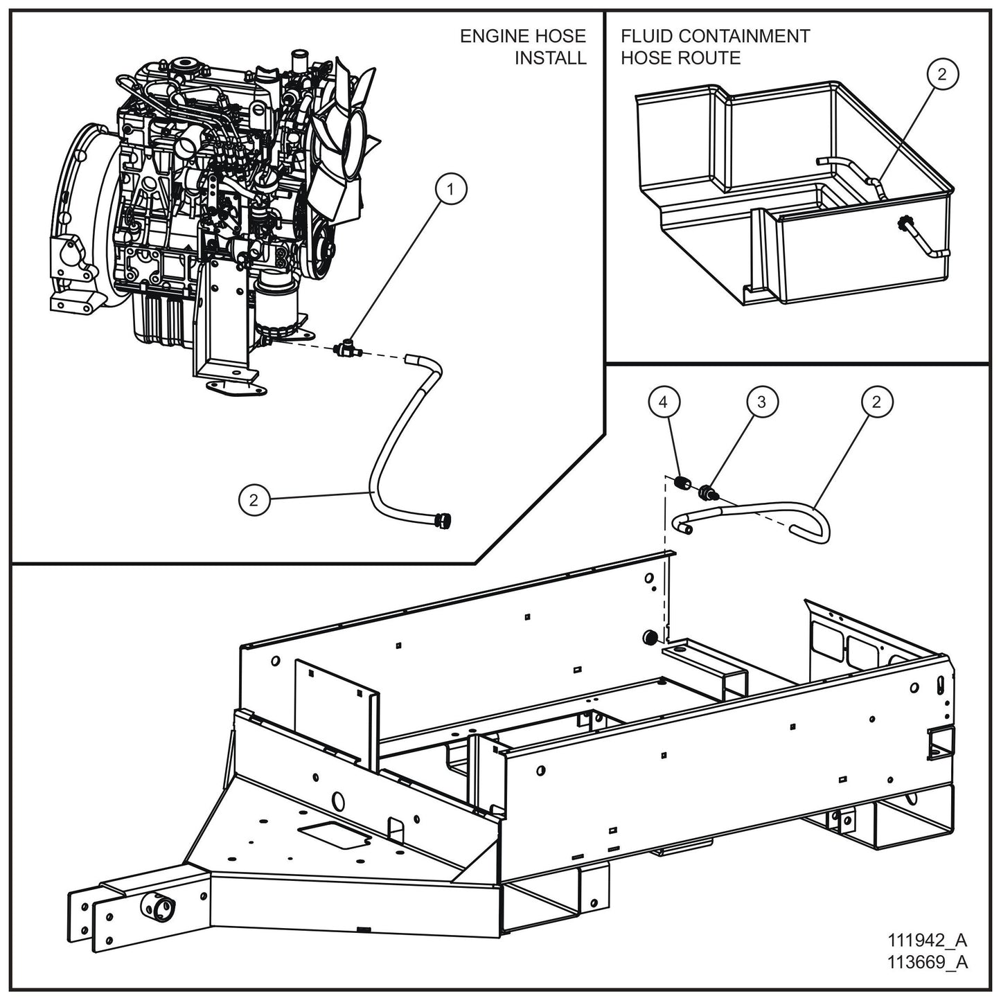 Kubota Oil Drain Line Assembly Parts for V Series Night-Lite (Sn 39-000001 to 39-999999) by Allmand