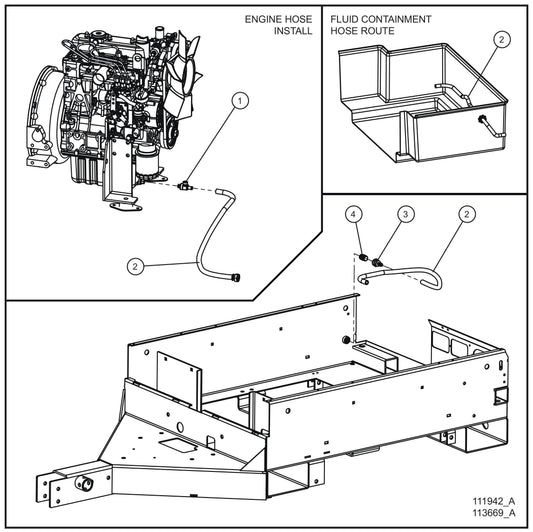 Kubota Oil Drain Line Assembly Parts for V Series Night-Lite (Sn 39-000001 to 39-999999) by Allmand
