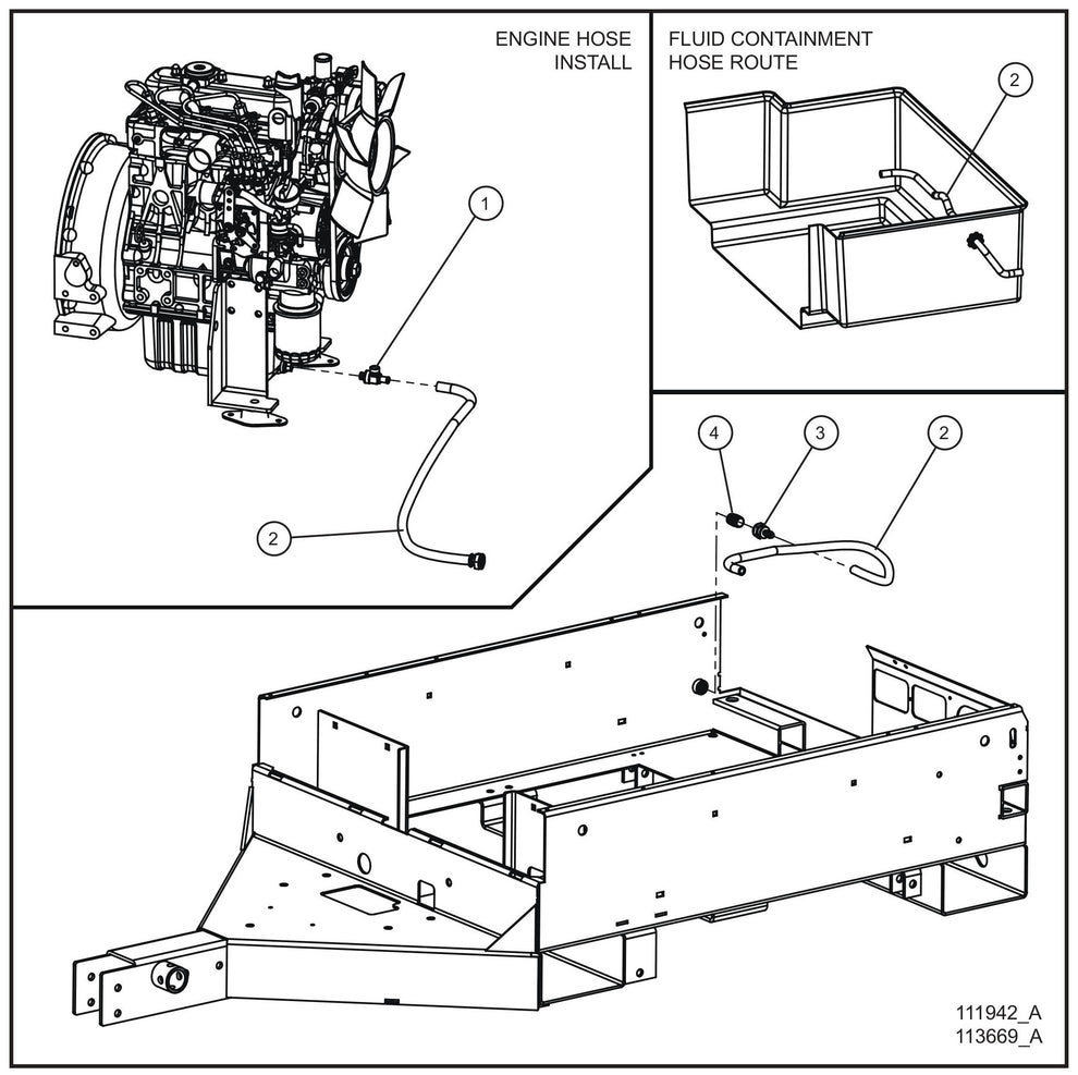 Kubota Oil Drain Line Assembly Parts for V Series Night-Lite (Sn 39-000001 to 39-999999) by Allmand