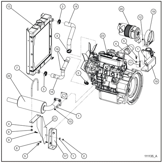 Mitsubishi Engine Assembly Group (1 of 4) Parts for V Series Night-Lite (Sn 39-000001 to 39-999999) by Allmand