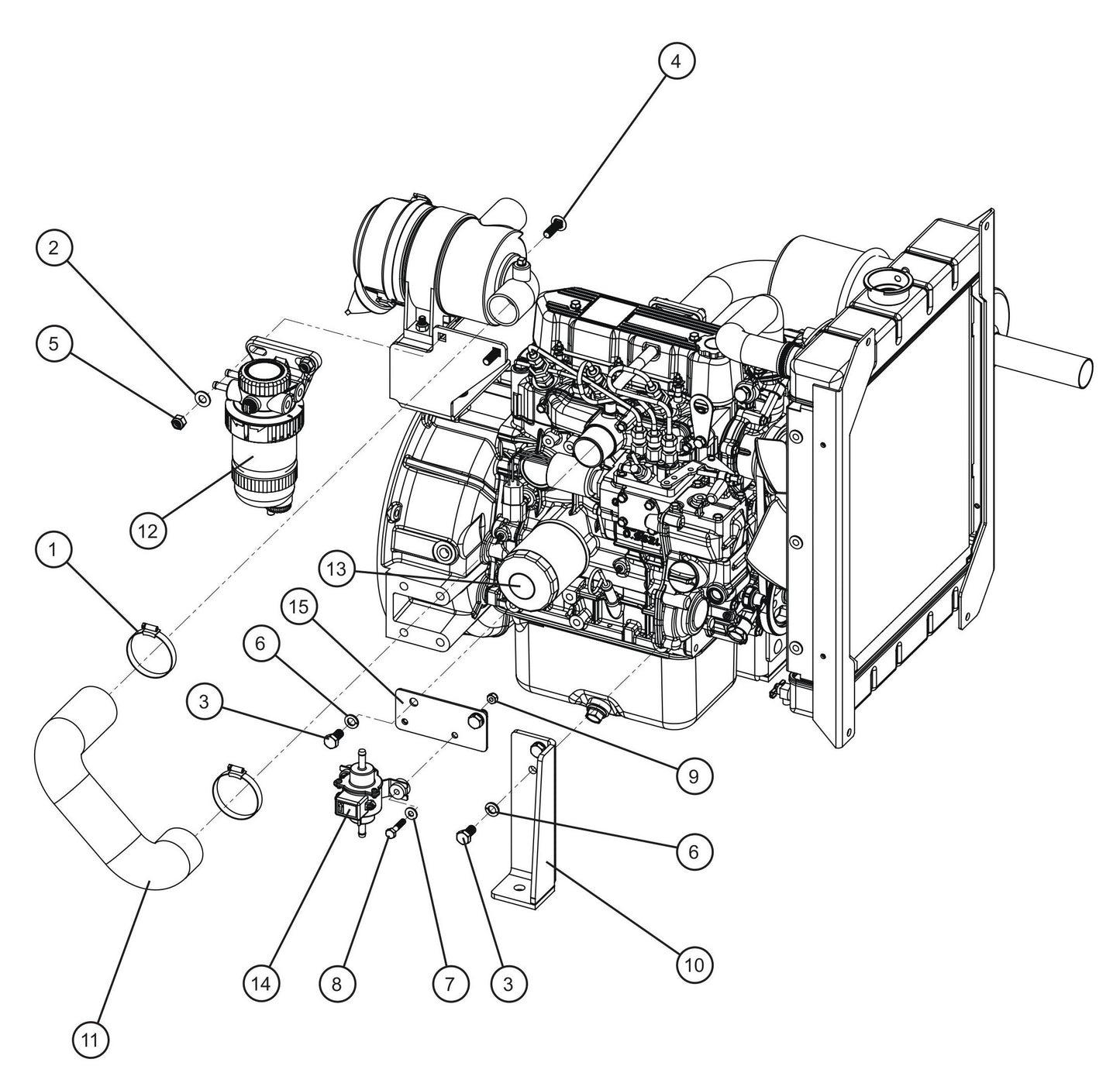 Mitsubishi Engine Assembly Group (2 of 4) Parts for V Series Night-Lite (Sn 39-000001 to 39-999999) by Allmand
