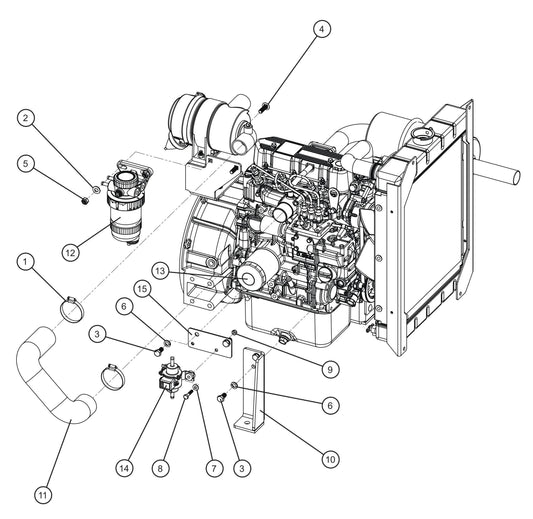 Mitsubishi Engine Assembly Group (2 of 4) Parts for V Series Night-Lite (Sn 39-000001 to 39-999999) by Allmand