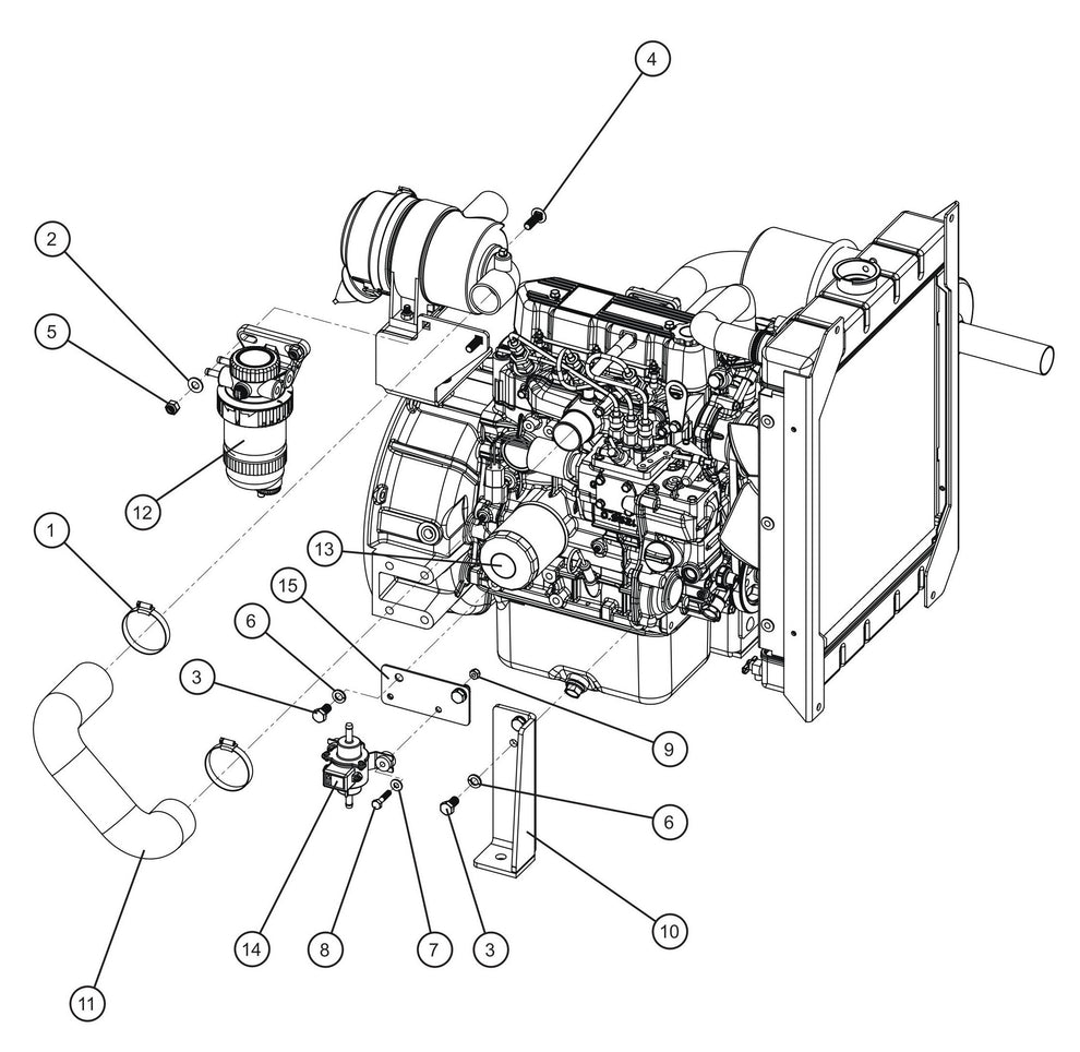 Mitsubishi Engine Assembly Group (2 of 4) Parts for V Series Night-Lite (Sn 39-000001 to 39-999999) by Allmand