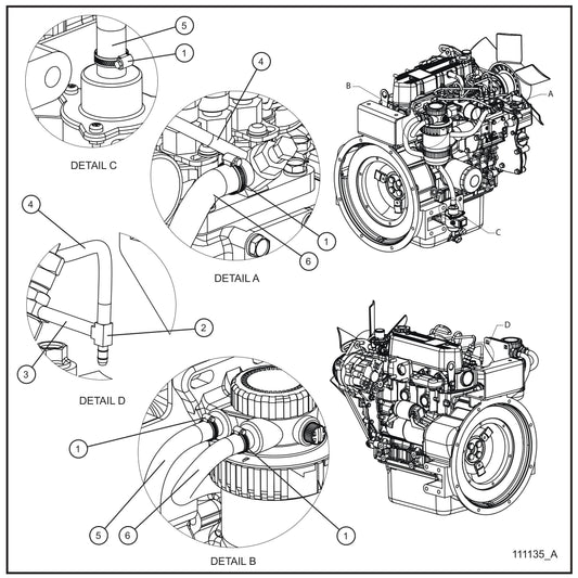 Mitsubishi Engine Assembly Group (4 of 4) Parts for V Series Night-Lite (Sn 39-000001 to 39-999999) by Allmand