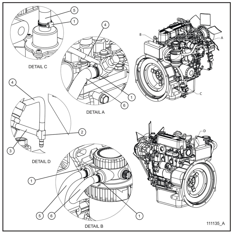 Mitsubishi Engine Assembly Group (4 of 4) Parts for V Series Night-Lite (Sn 39-000001 to 39-999999) by Allmand