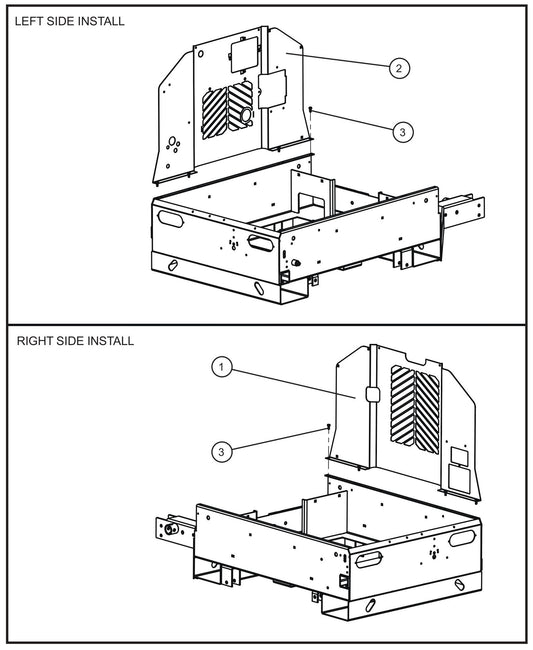 Side Panels III Assembly Parts for V Series Night-Lite (Sn 39-000001 to 39-999999) by Allmand