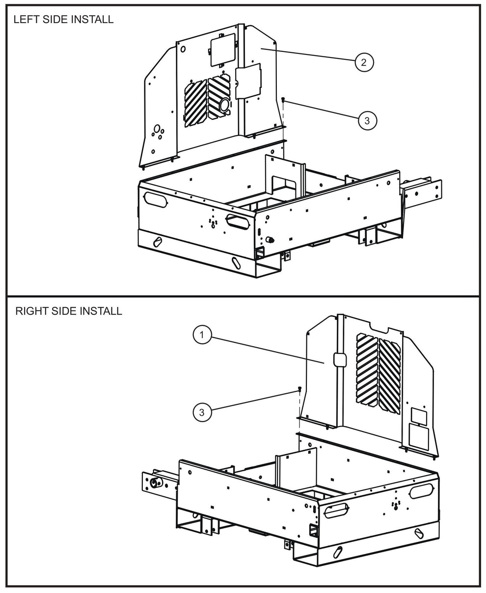 Side Panels III Assembly Parts for V Series Night-Lite (Sn 39-000001 to 39-999999) by Allmand