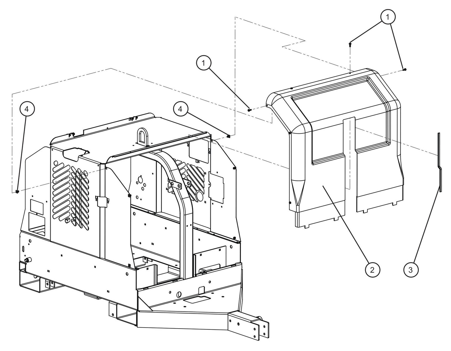 Front Cover I Assembly Parts for V Series Night-Lite (Sn 39-000001 to 39-999999) by Allmand