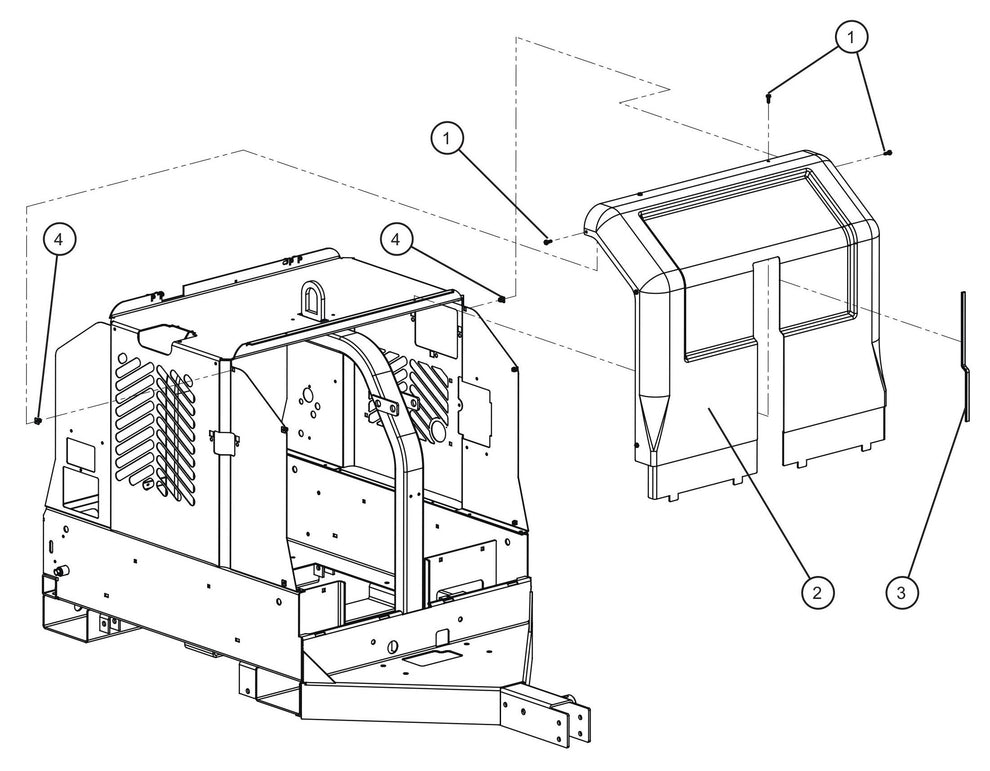 Front Cover I Assembly Parts for V Series Night-Lite (Sn 39-000001 to 39-999999) by Allmand