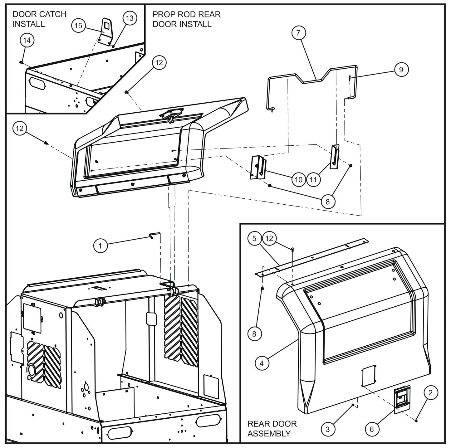Rear Door II Assembly Parts for V Series Night-Lite (Sn 39-000001 to 39-999999) by Allmand