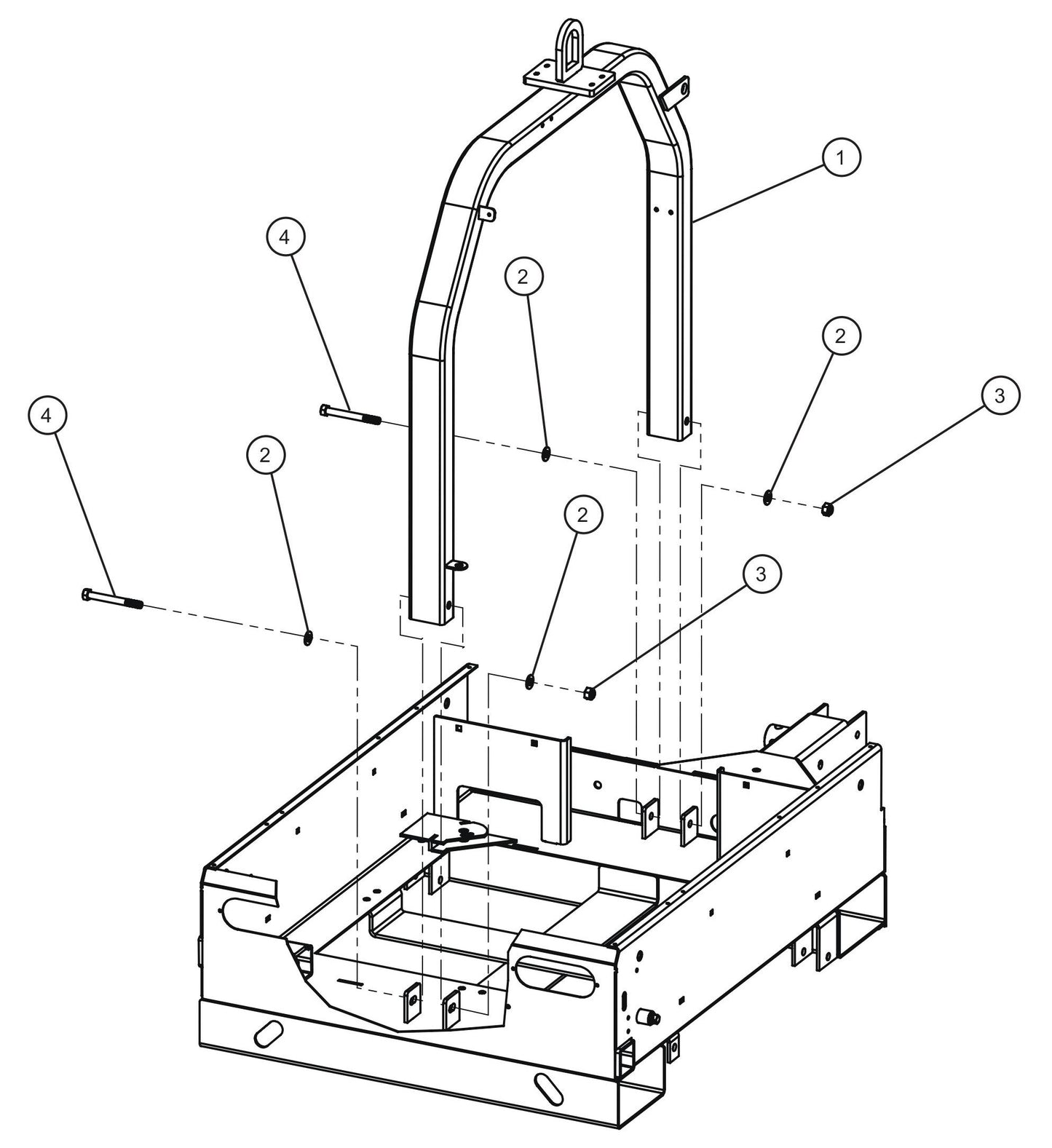 Lift Bow Assembly Parts for V Series Night-Lite (Sn 39-000001 to 39-999999) by Allmand