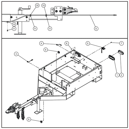 Trailer Lighting I Assembly Parts for V Series Night-Lite (Sn 39-000001 to 39-999999) by Allmand