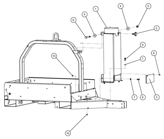 Vertical Tower Pivot Support Assembly Parts for V Series Night-Lite (Sn 39-000001 to 39-999999) by Allmand