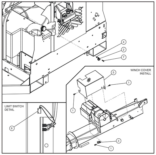 C1000 Electric Winch Vertical Tower Section 3 Assembly Parts for V Series Night-Lite (Sn 39-000001 to 39-999999) by Allmand