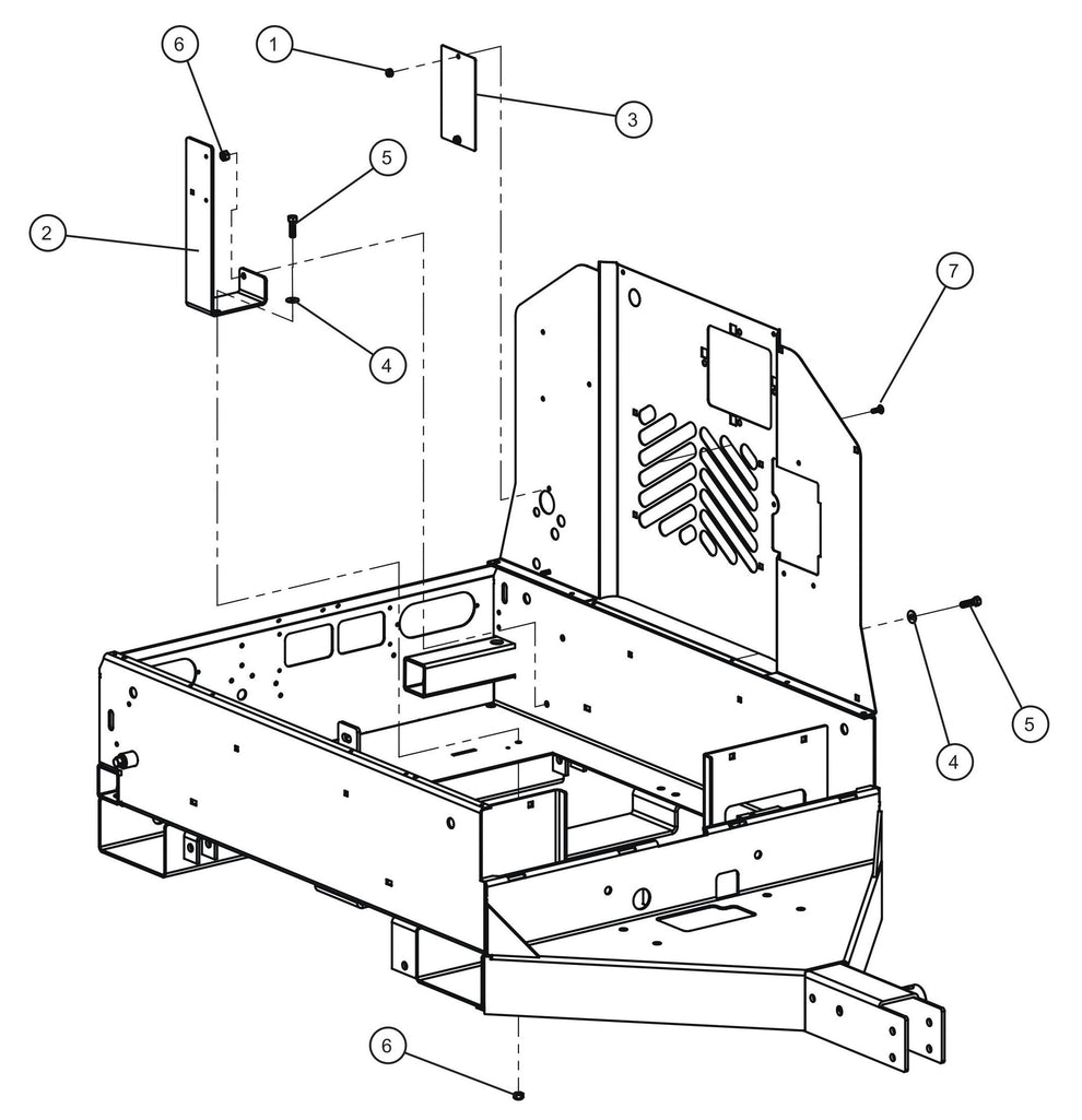 Electric Winch Side Cover with Battery Bracket Assembly Parts for V Series Night-Lite (Sn 39-000001 to 39-999999) by Allmand