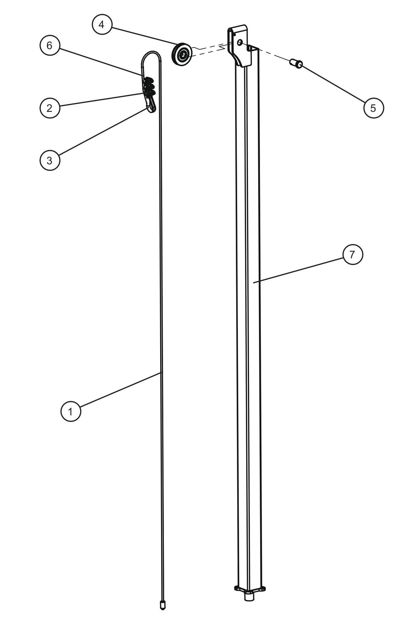 Vertical Tower Section 4 Assembly Parts for V Series Night-Lite (Sn 39-000001 to 39-999999) by Allmand