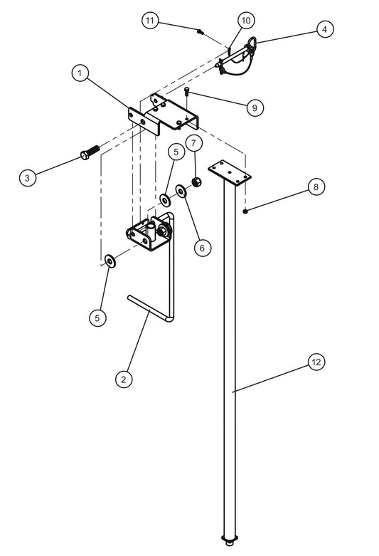 Vertical Tower Round Section with Balloon Light Mount Assembly Parts for V Series Night-Lite (Sn 39-000001 to 39-999999) by Allmand