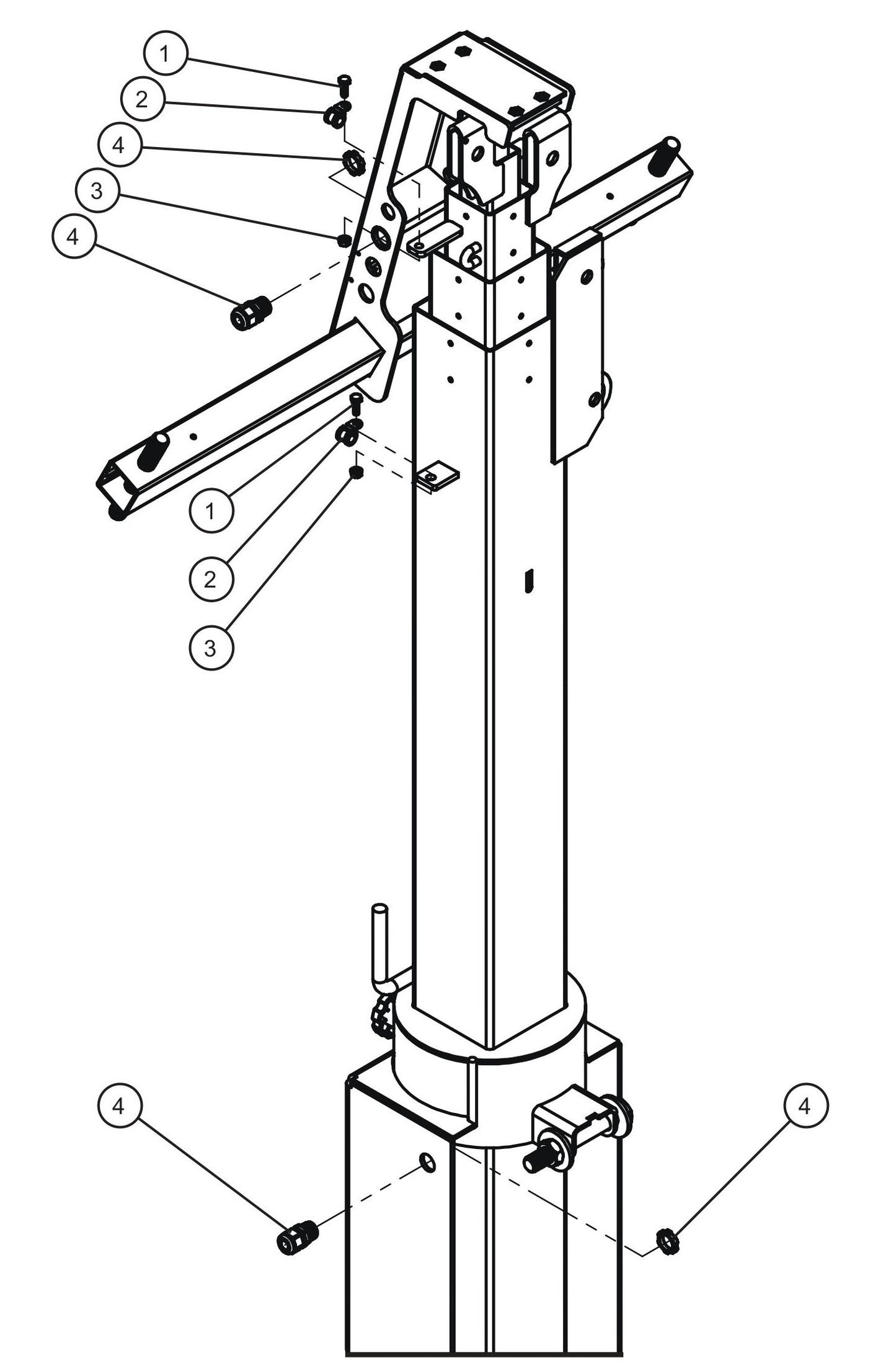 Vertical Tower Cord Assembly Parts for V Series Night-Lite (Sn 39-000001 to 39-999999) by Allmand