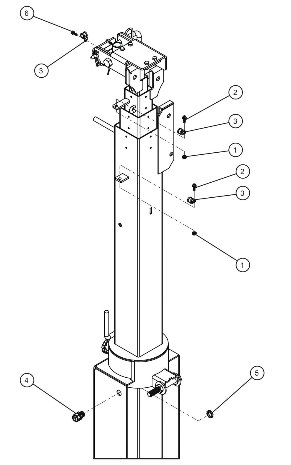 LED Balloon Light Vertical Tower Cord Assembly Parts for V Series Night-Lite (Sn 39-000001 to 39-999999) by Allmand