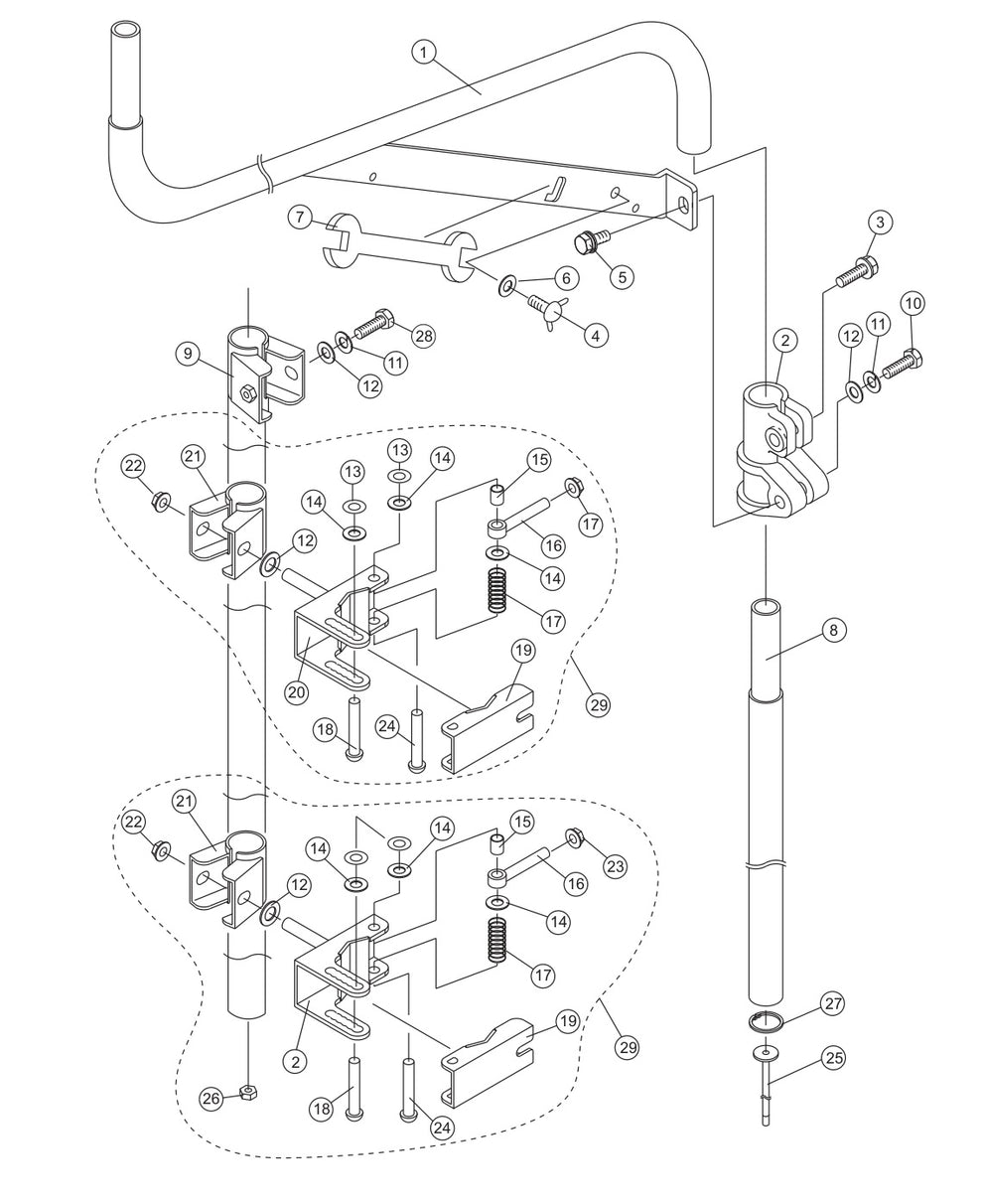 GB12BW/BS/BP Offset pole Assembly (GB12BS) Parts by Multiquip