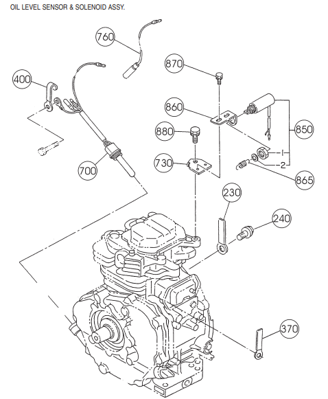 AA GA-6RZ2 — ROBIN EH-34 ENGINE — Oil Level Sensor And Solenoid Assembly Parts By Multiquip